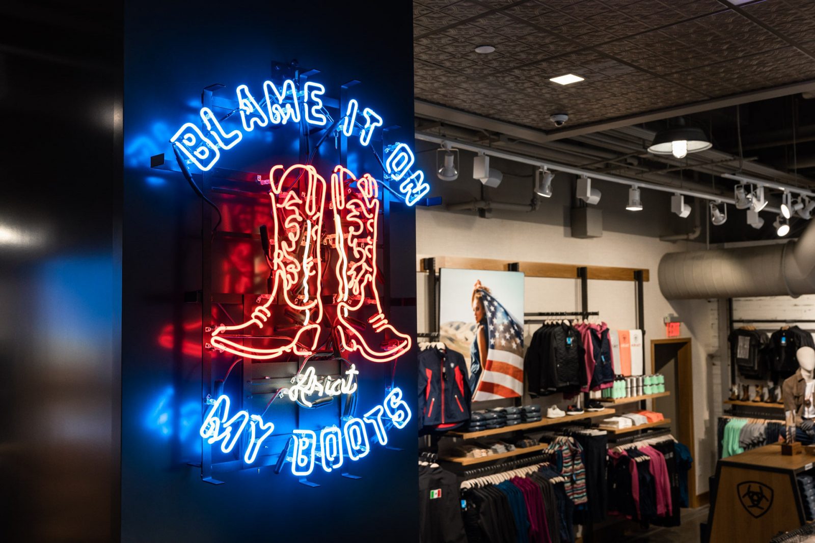 blame it on my boots neon sign
