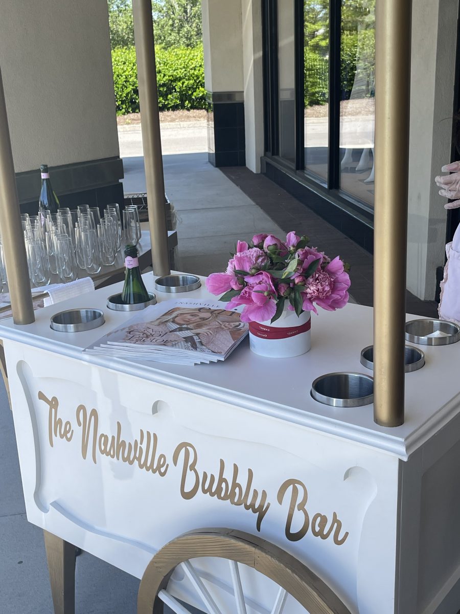 The Nashville Bubbly Bar showing the latest issue of The Nashville Edit